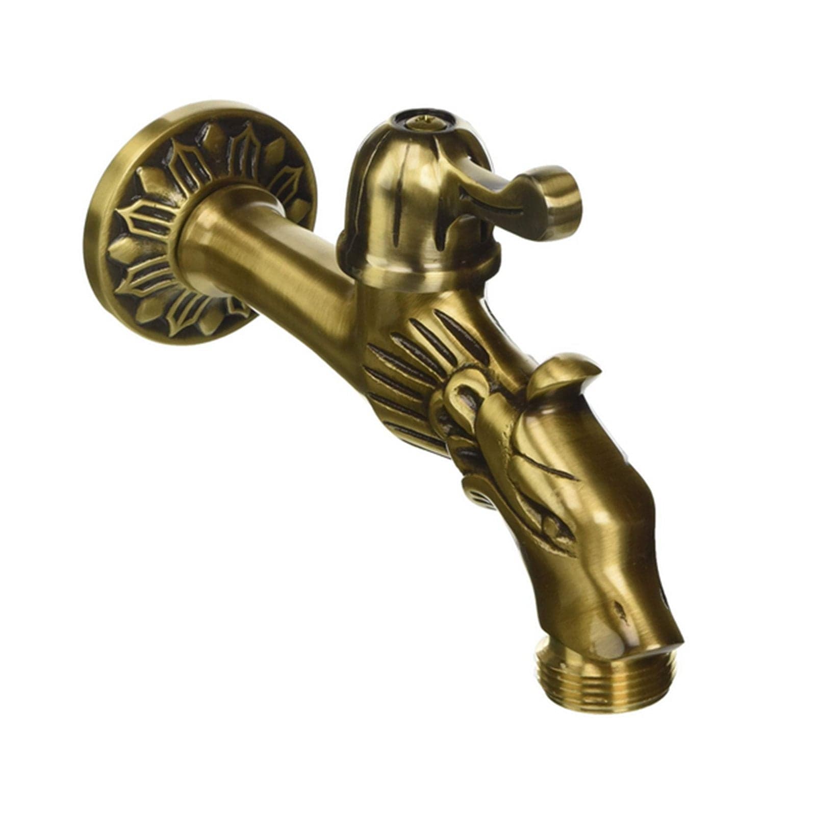 Rubinetto ornamentale in ottone antichizzato "Rinascimento" per fontane da giardino attacco 1/2" - 3