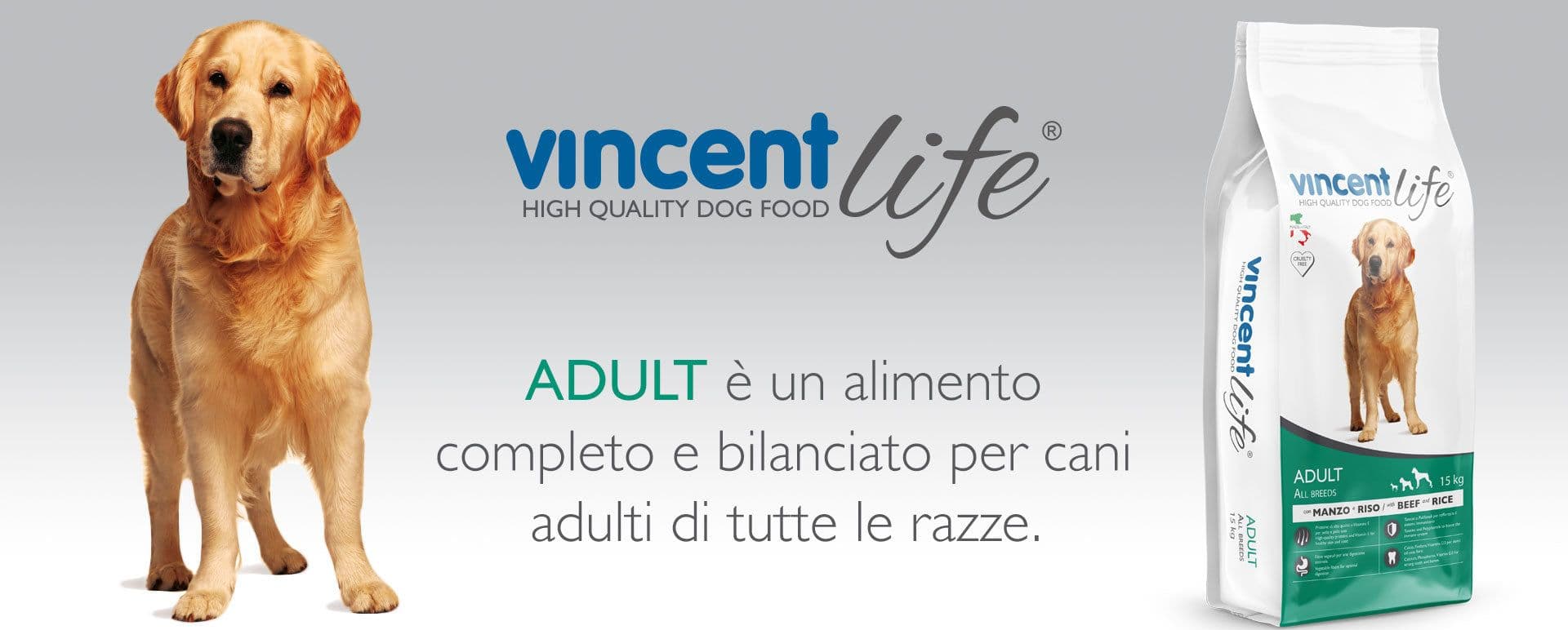 Crocchette Vincent Life Adult 15 kg per cani attivi a base di manzo, verdure e cerali - 3