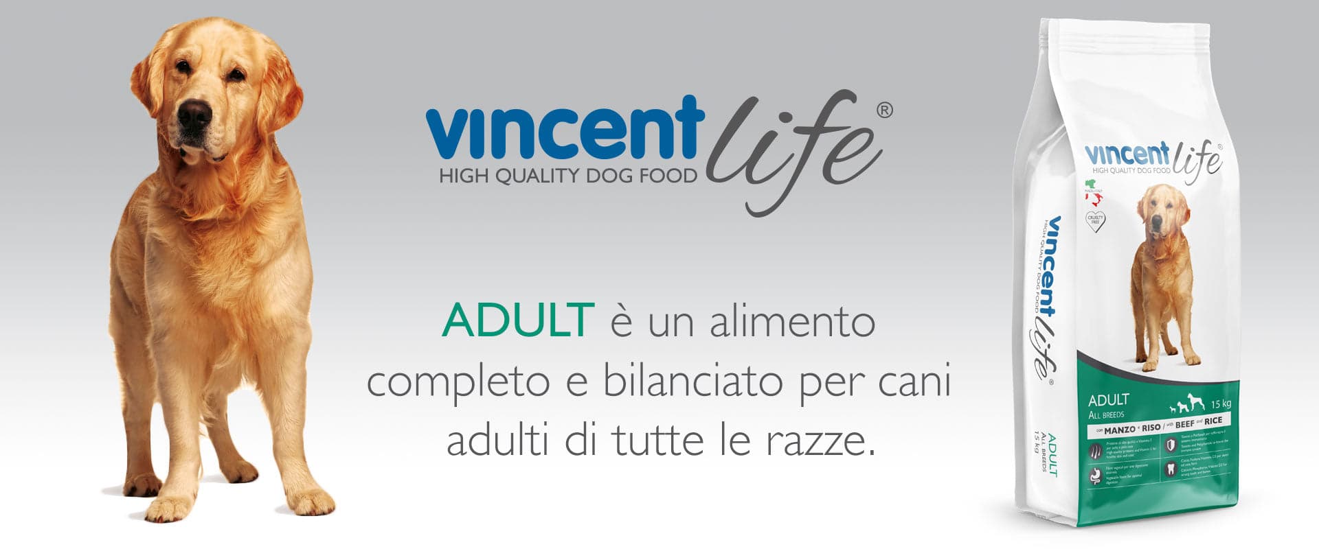 Crocchette Vincent Life Adult 15 kg per cani attivi a base di manzo, verdure e cerali - 3