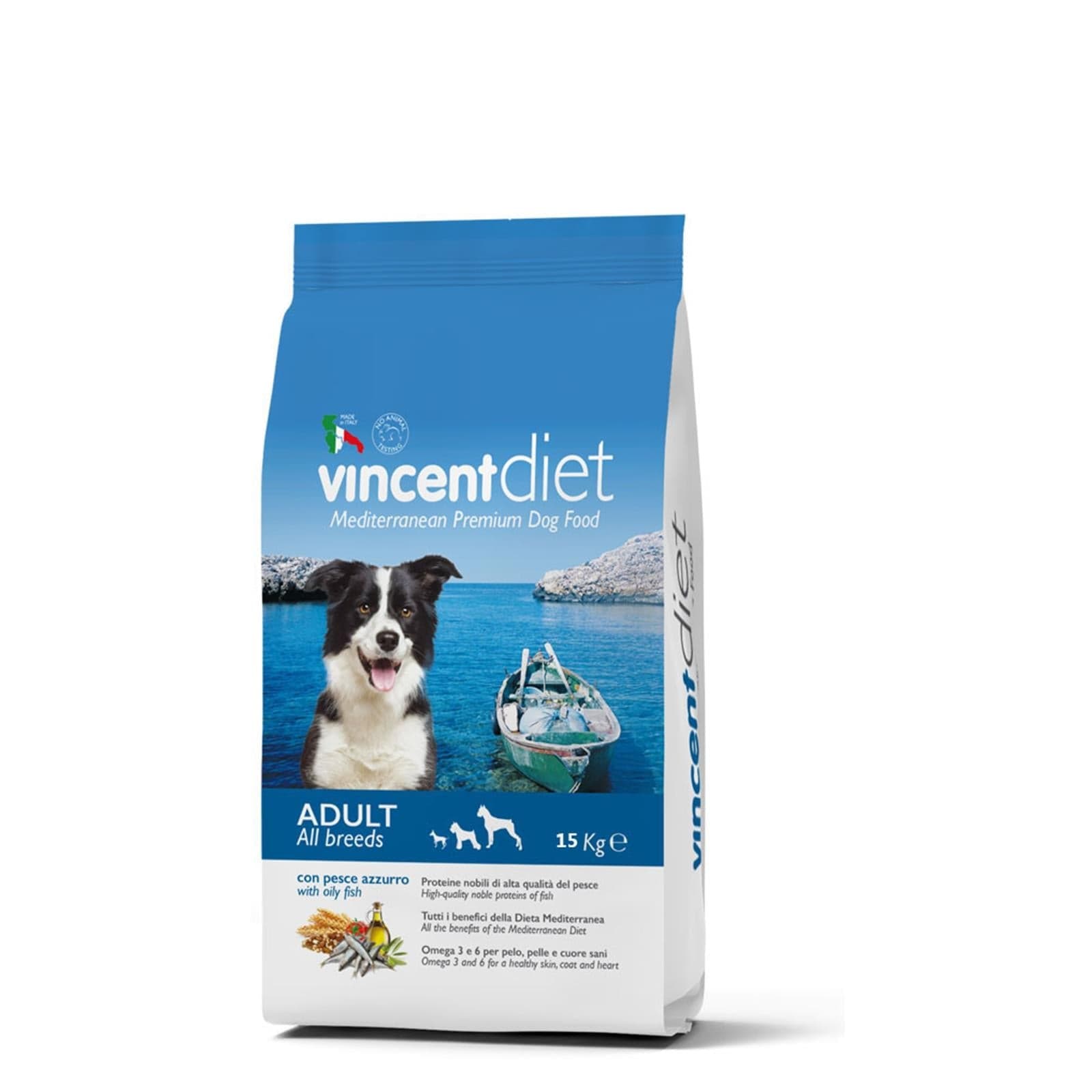 Crocchette Vincent per cani Diet con Pesce Azzurro 15 kg a base di pesce, cereali e legumi. - 5