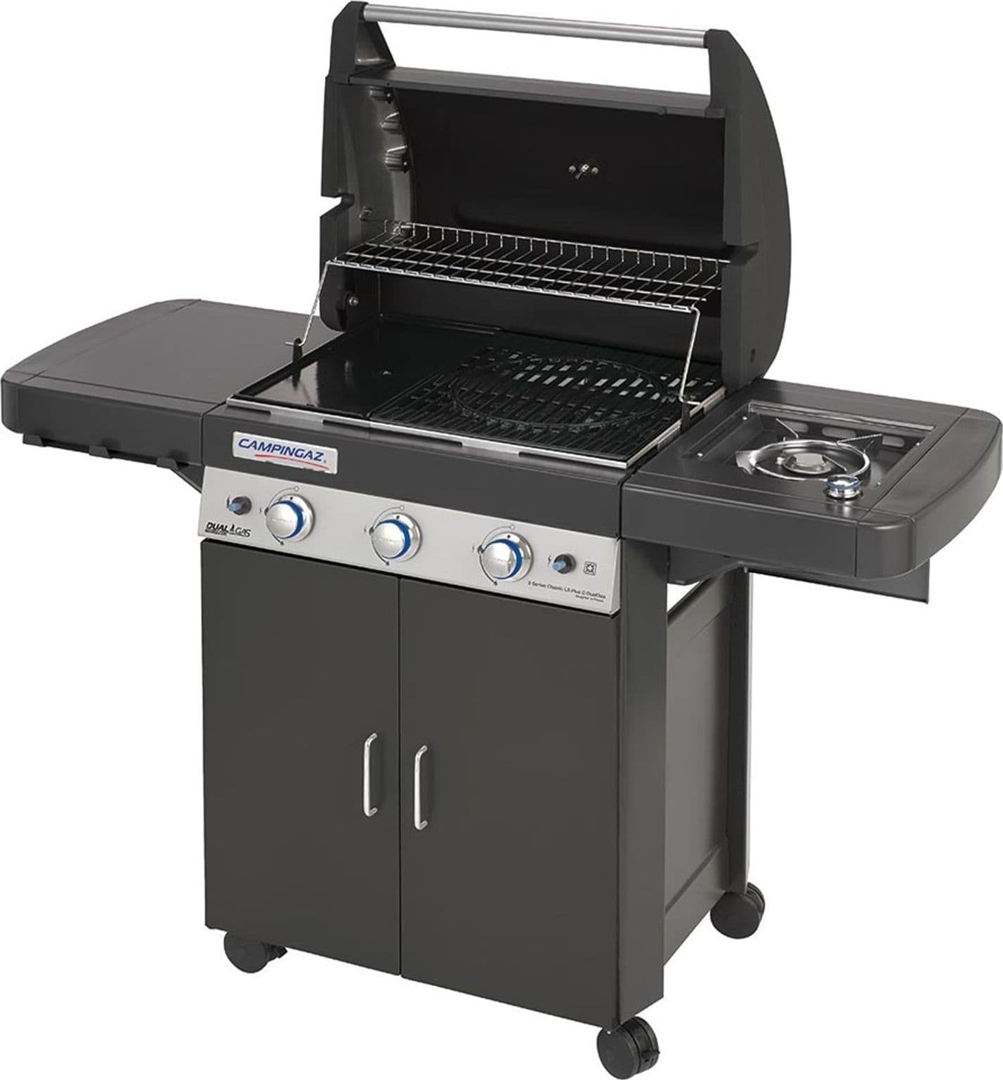 Barbecue bbq fornello brace griglia con ruote a gas 3 series ls plus dualgas bruciatori - 2