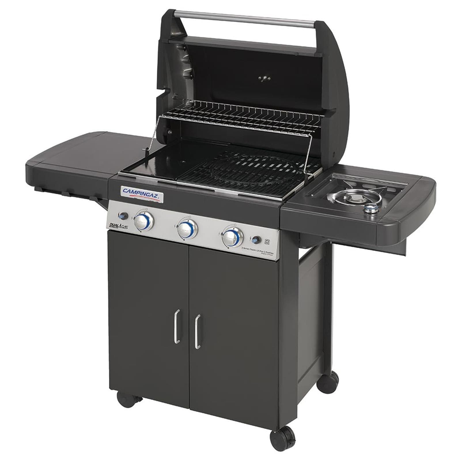 Barbecue bbq fornello brace griglia con ruote a gas 3 series ls plus dualgas bruciatori - 2