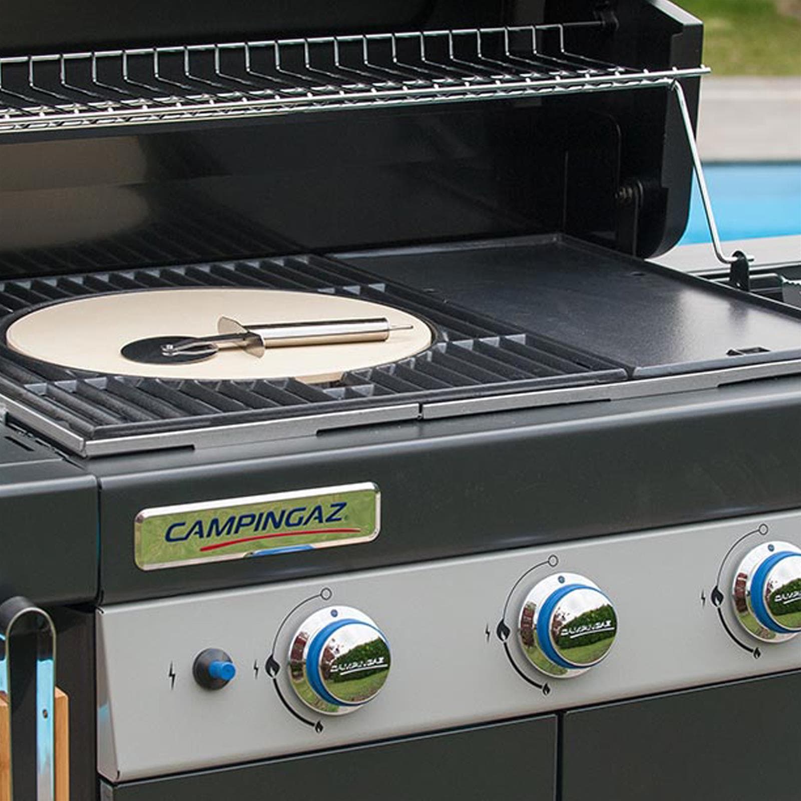 Barbecue bbq fornello brace griglia con ruote a gas 3 series ls plus dualgas bruciatori - 4