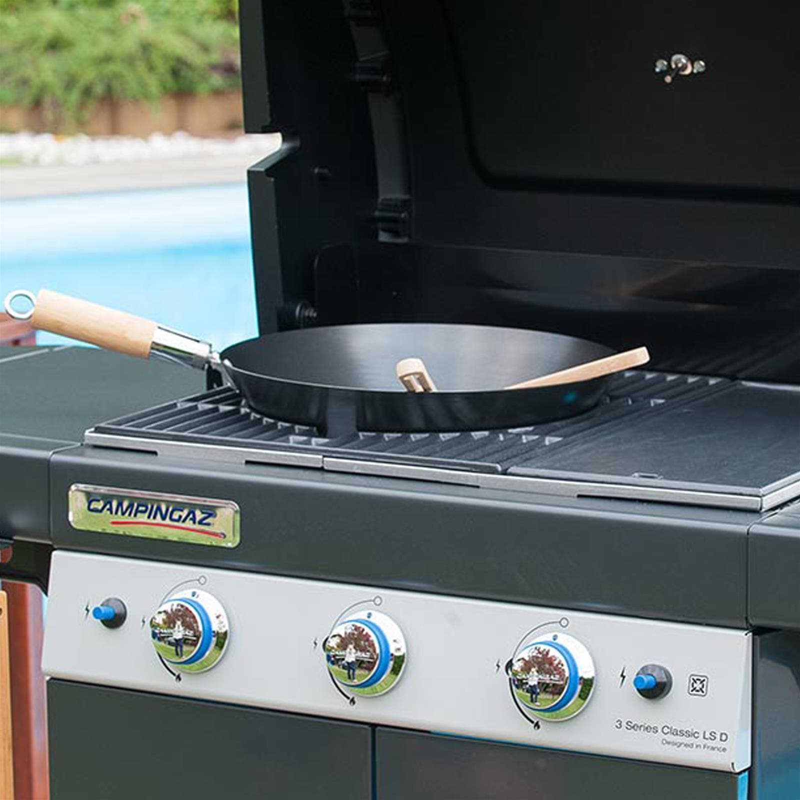 Barbecue bbq fornello brace griglia con ruote a gas 3 series ls plus dualgas bruciatori - 6