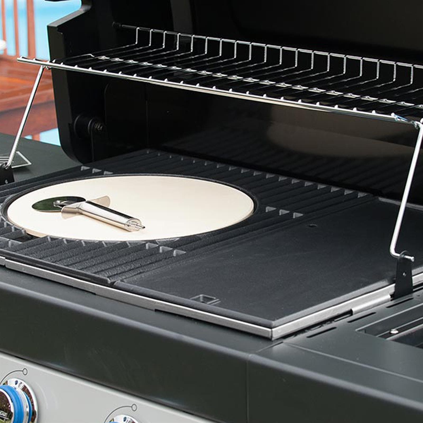 Barbecue bbq fornello brace griglia con ruote a gas 3 series ls plus dualgas bruciatori - 7
