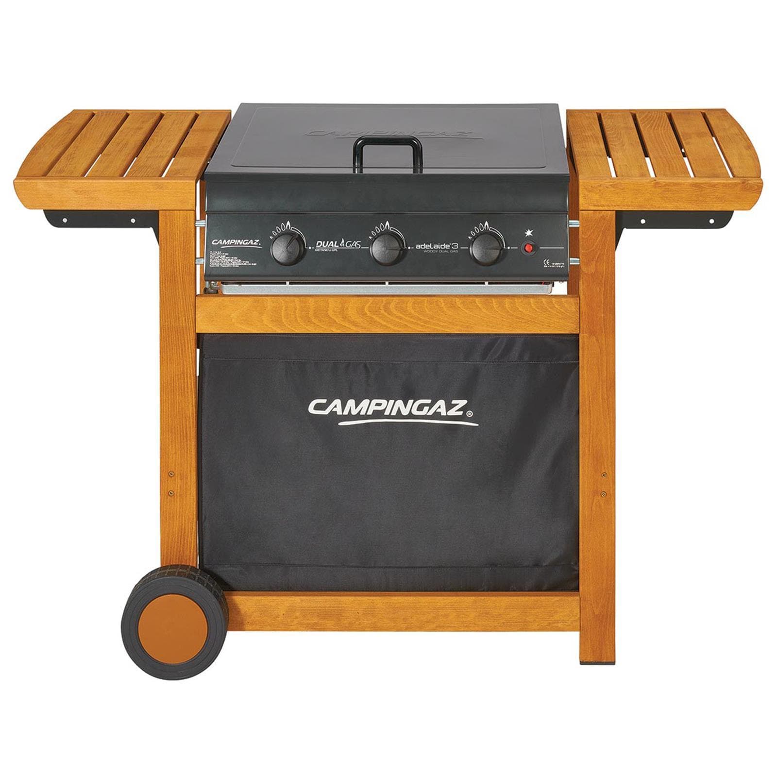 Barbecue "Adelaide 3 Woody Dual Gas" BBQ fornello brace con griglia e ruote a gas 3 bruciatori - 3