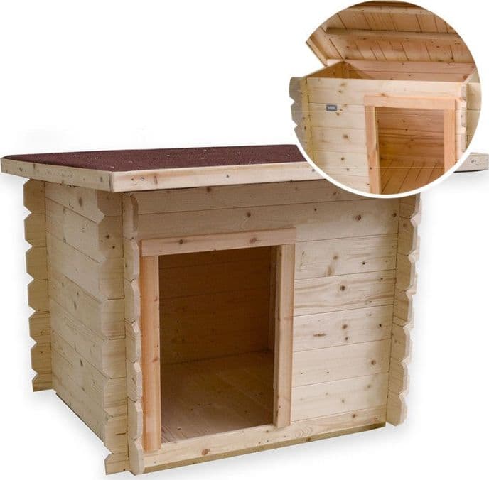 Cuccia per cani in legno di Abete impregnato con tetto apribile "Made in Italy" - 2