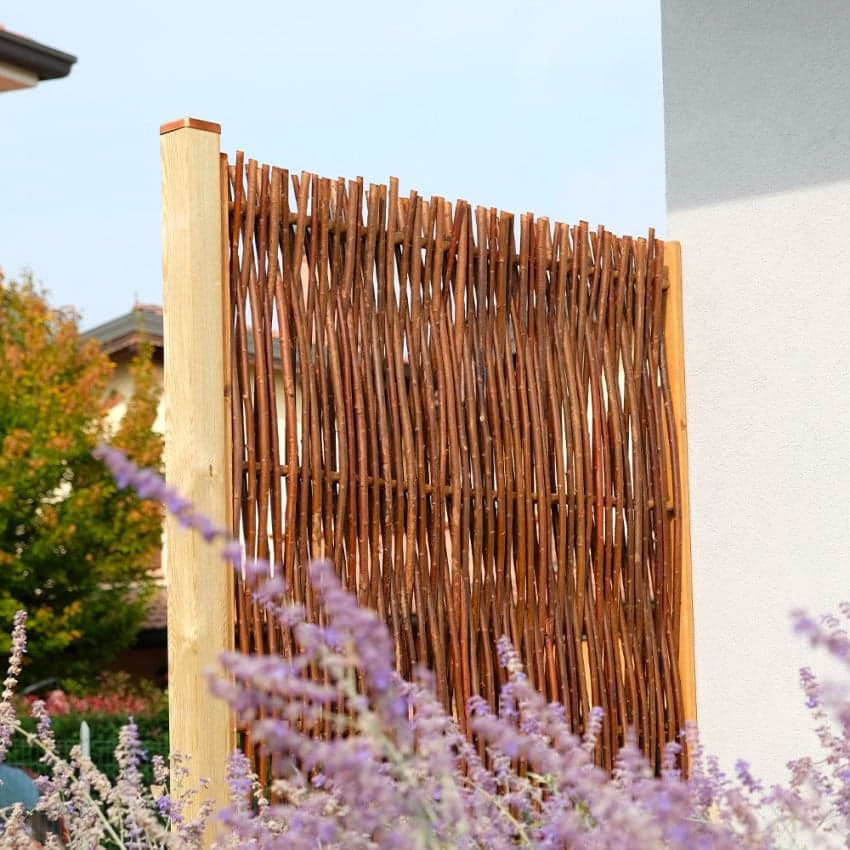 Pannello grigliato in legno di nocciolo intrecciato barriera per recinzioni 90 x h 180 cm - 2