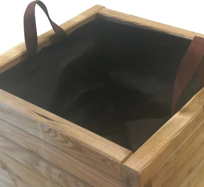Fioriera in legno naturale per recinzioni giardino e terrazzo 40 x 40 x h 30 cm - 3