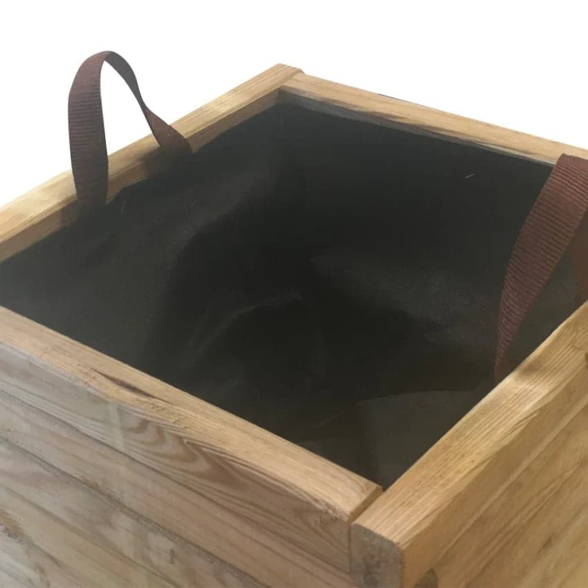 Fioriera in legno naturale per recinzioni giardino e terrazzo 40 x 40 x h 30 cm - 3