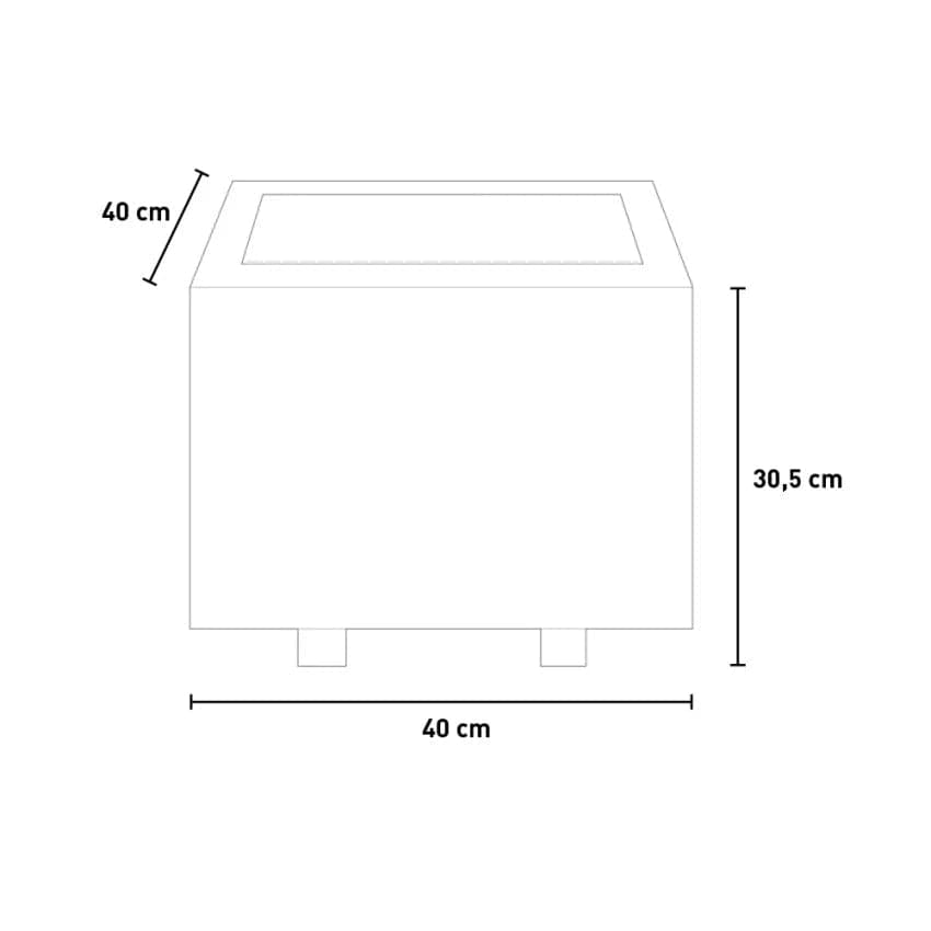 Fioriera in legno naturale per recinzioni giardino e terrazzo 40 x 40 x h 30 cm - 4