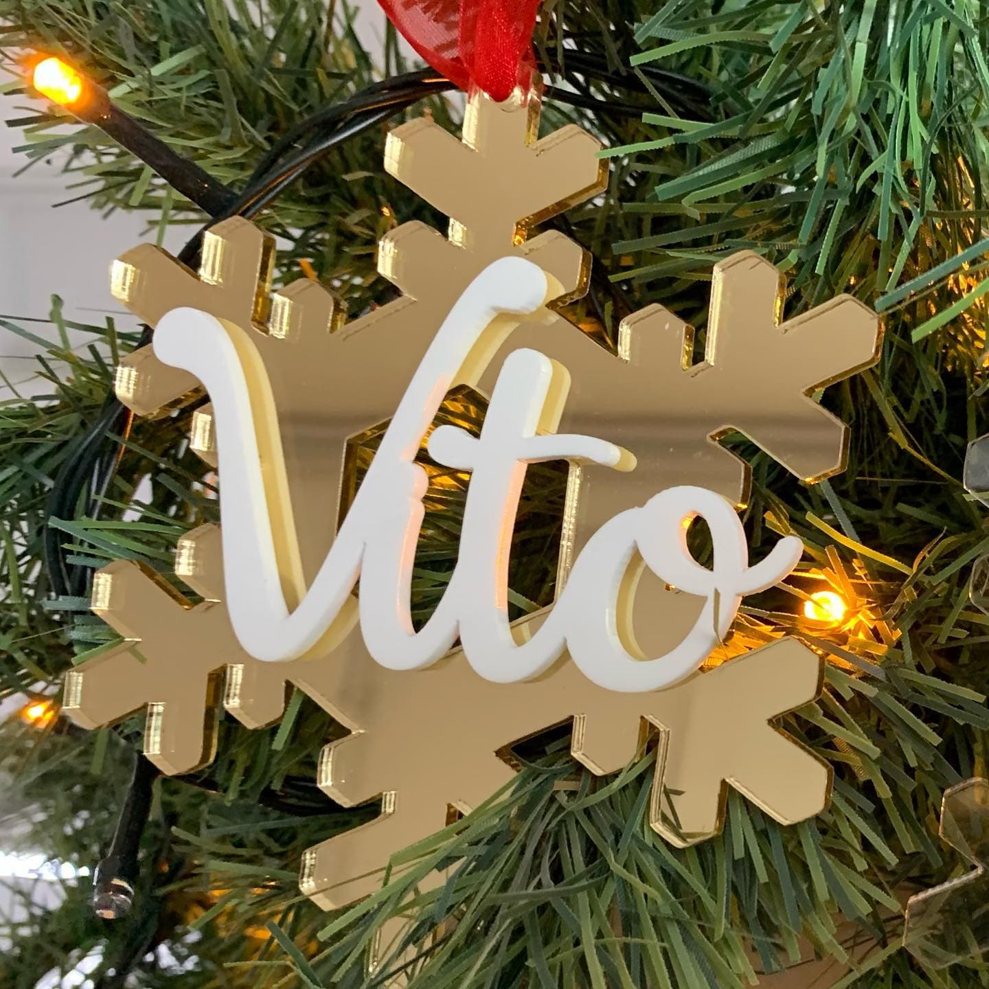 Pallina personalizzabile per albero di natale in plexiglass con nome o logo da Ø 10 cm - 2