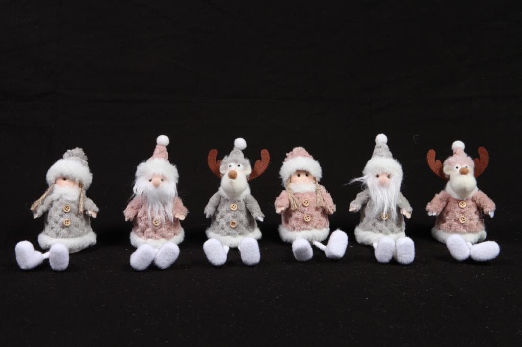 Pendaglio bambolina in pezza h 16 cm, pallina per Albero di Natale addobbi natalizi - 2