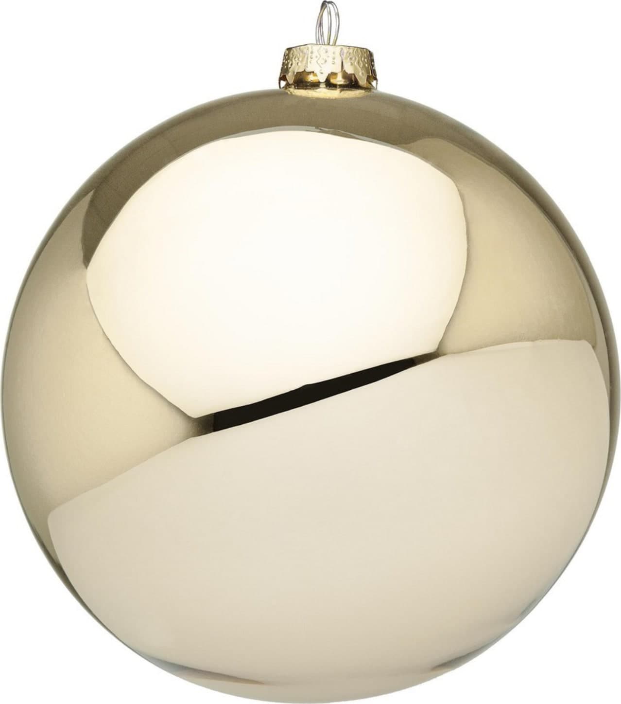 Palline in vetro "Champagne Lucido" tinta unita per albero di Natale moderno - 2