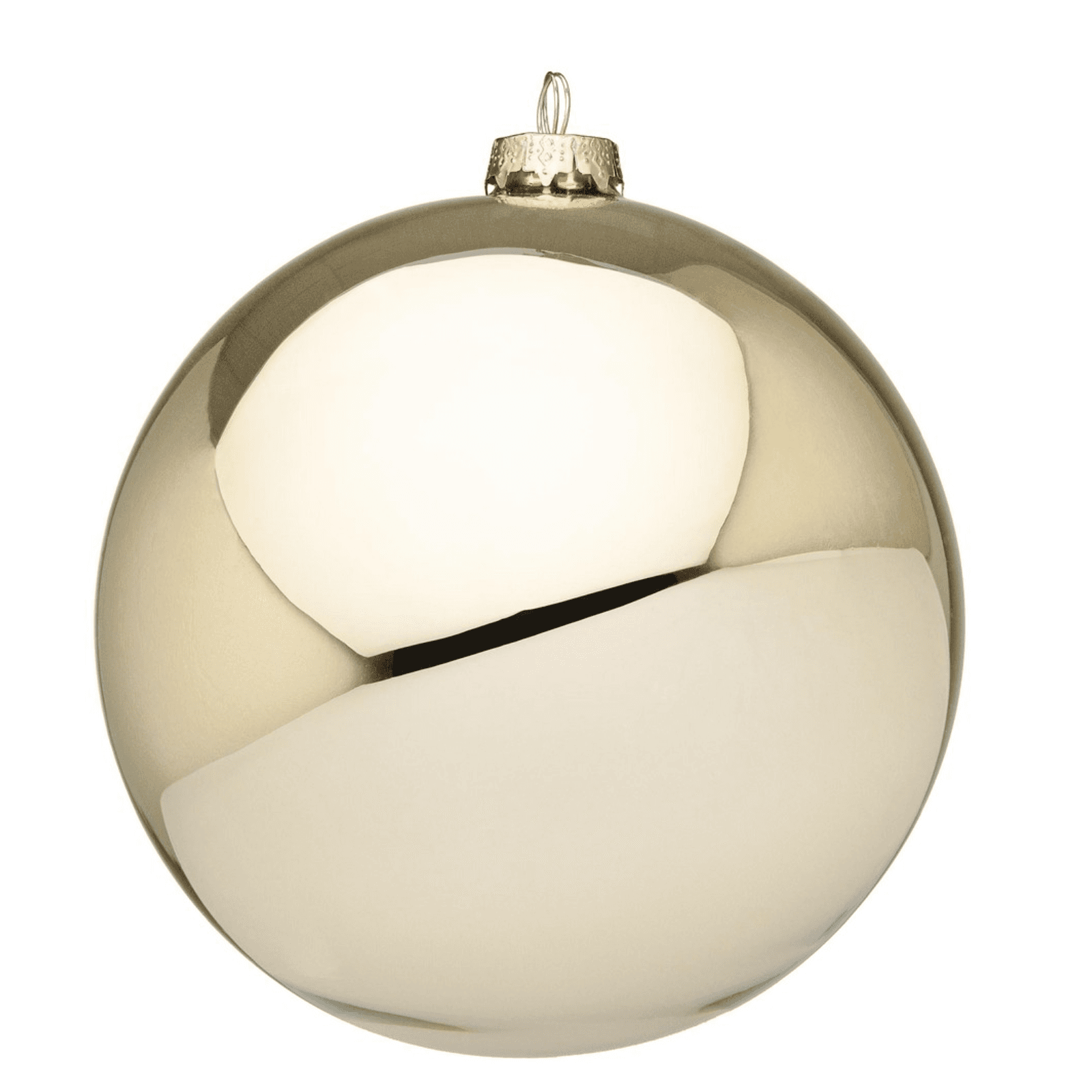 Palline in vetro "Champagne Lucido" tinta unita per albero di Natale moderno - 2