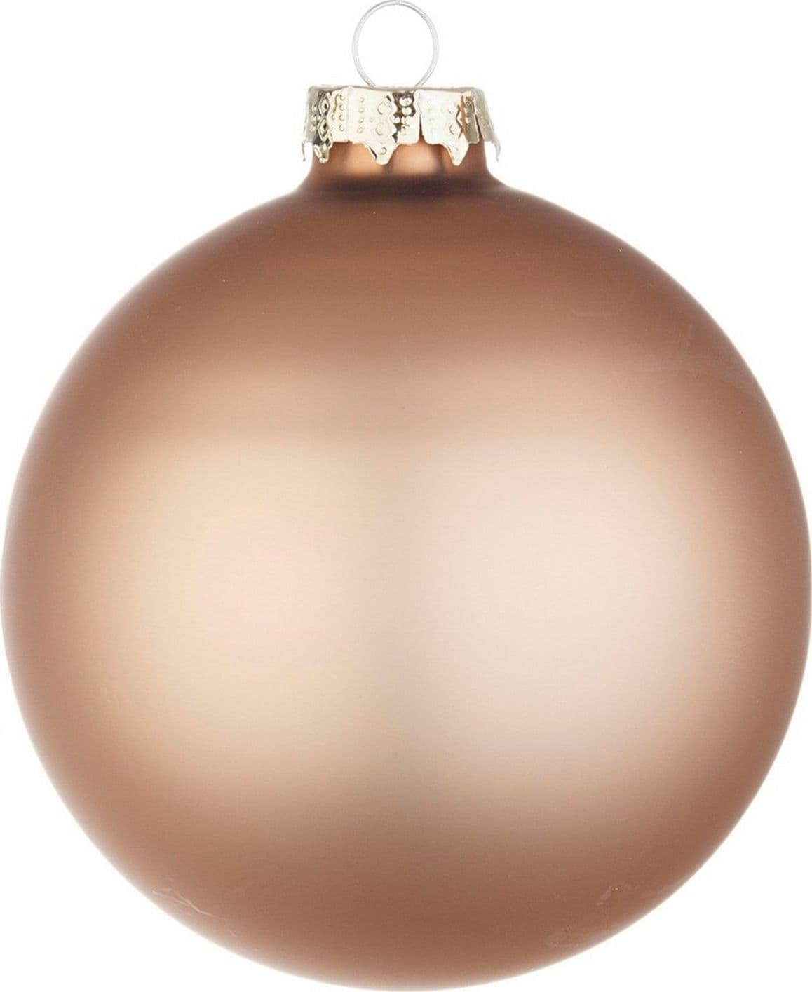 Palline per albero di Natale in vetro Beige Opaco con pendaglio Tinta Unita - 2