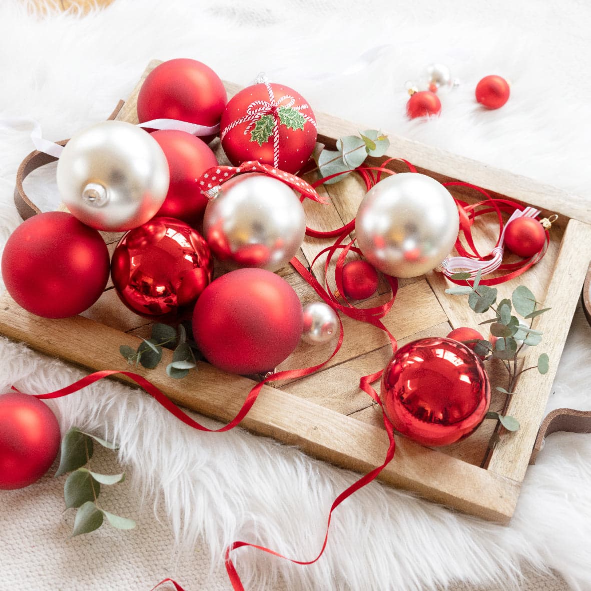 Palline in vetro per albero di natale Rosso decorazione natalizia - 2