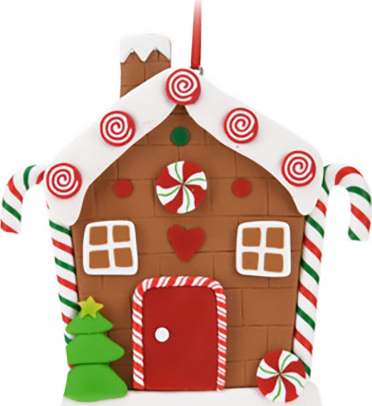 Pendenti per Albero di Natale a forma di casa di zenzero, in PVC, da 11 cm - 2
