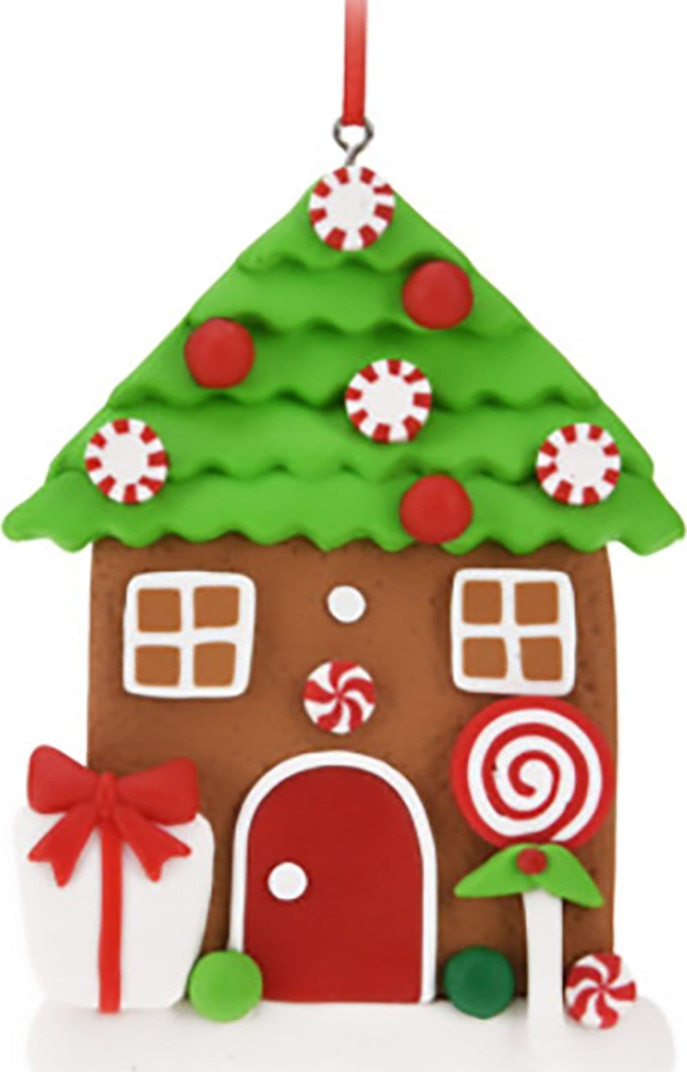 Pendenti per Albero di Natale a forma di casa di zenzero, in PVC, da 11 cm - 4