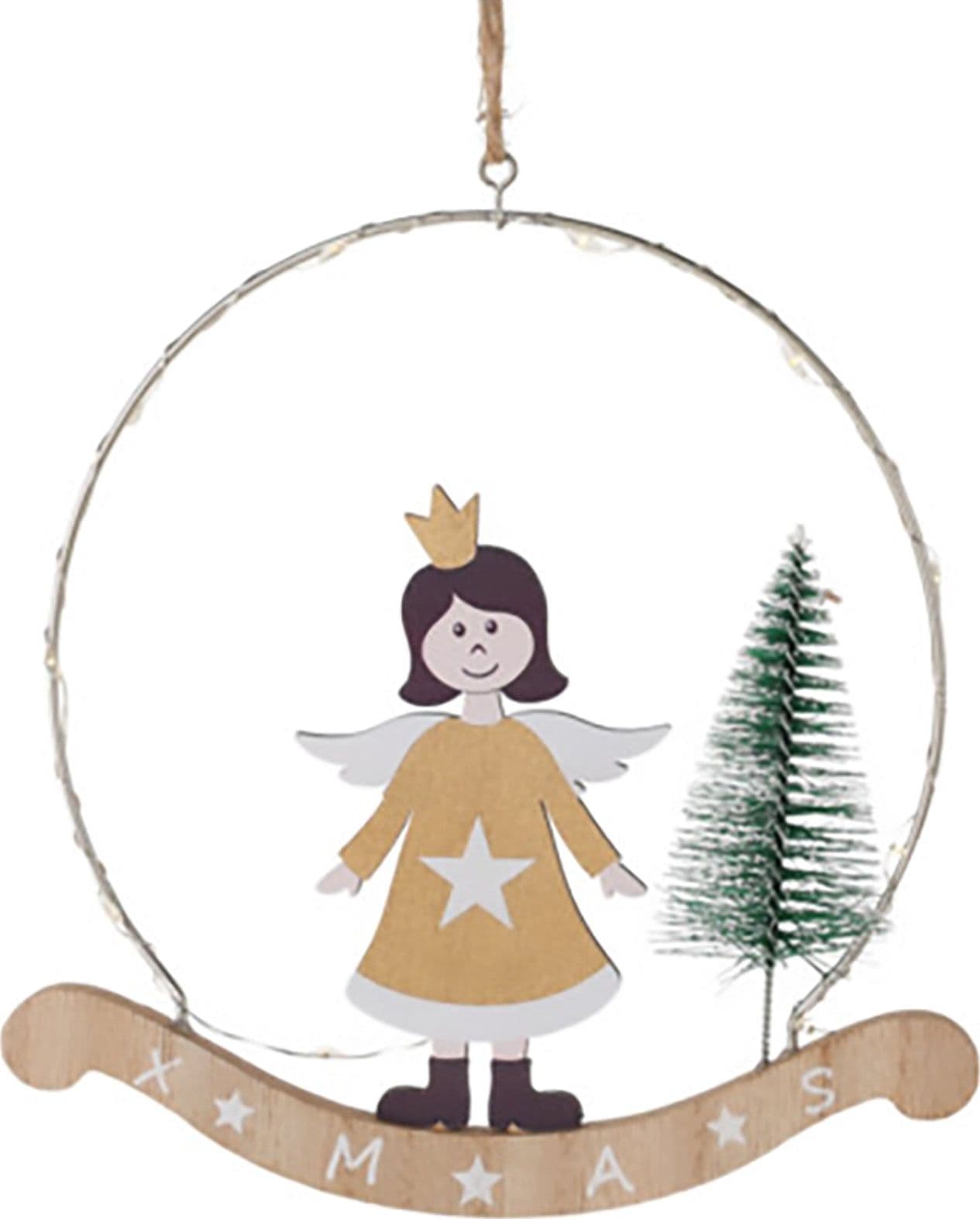Pendenti per Albero di Natale con angioletti e LED, da 16 cm - 2