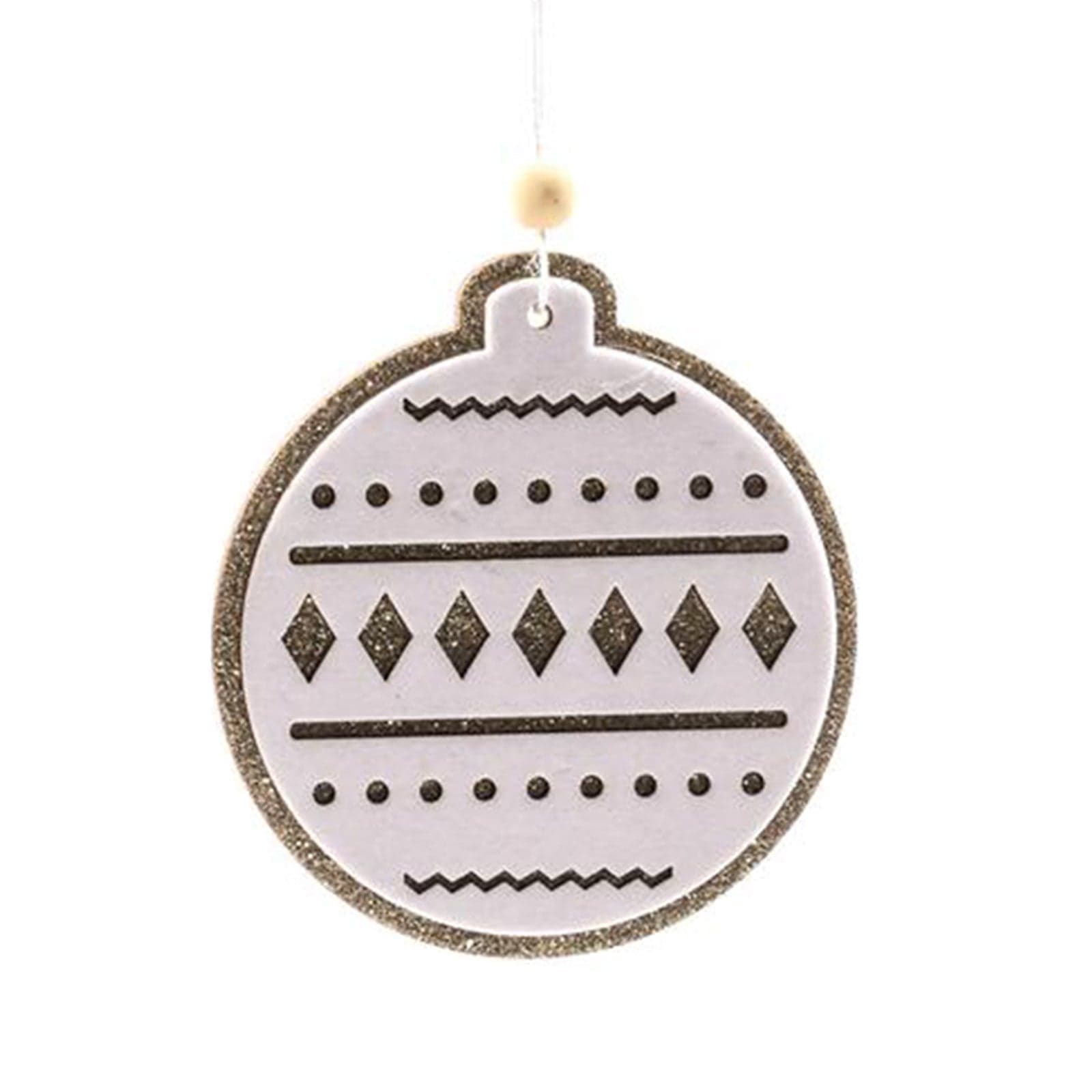 Pendente natalizio per Albero di Natale in legno, confezione da 3 pezzi, Ø 7 cm - 4