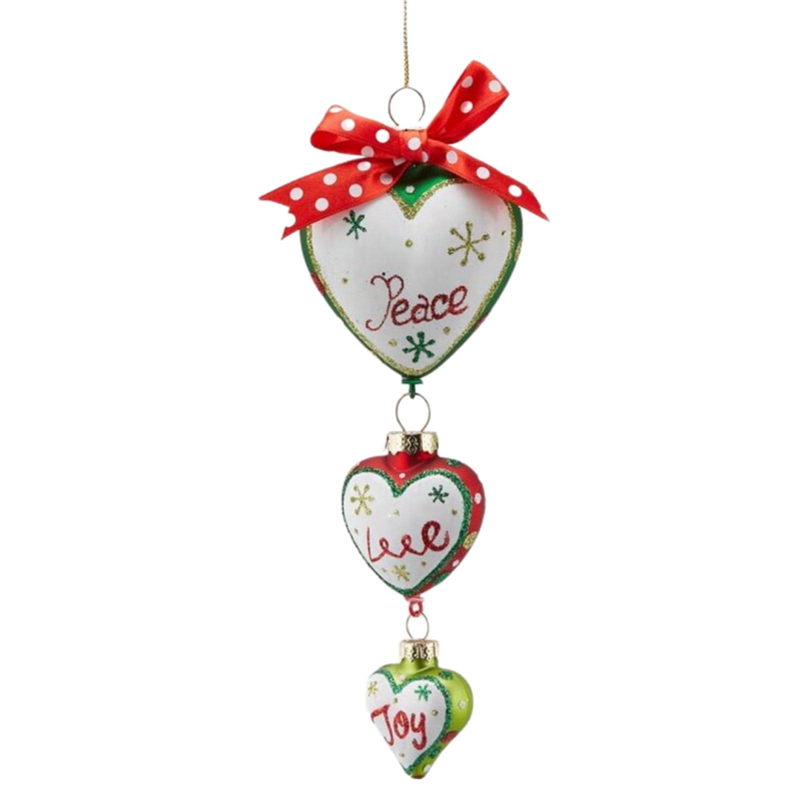 Pendaglio per albero di Natale decorativo, in vetro, con scritta natalizia 20 cm - 2