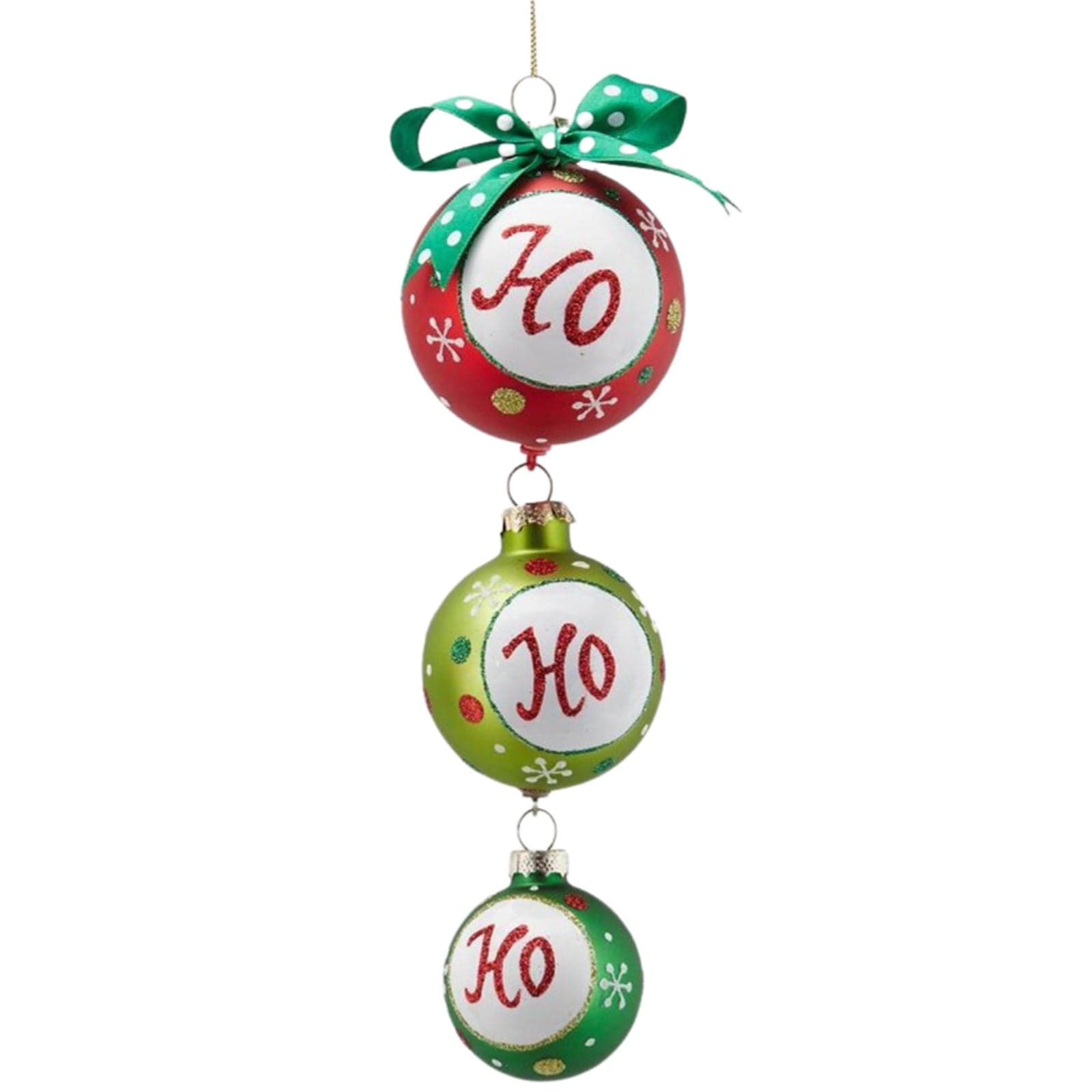Pendaglio per albero di Natale decorativo, in vetro, con scritta natalizia 20 cm - 3