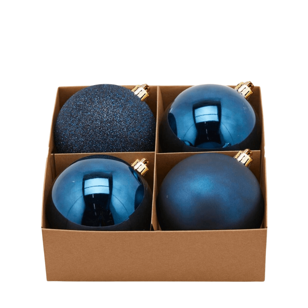 Palline per albero di Natale, colore Blu, tinta unita, in PVC - 3