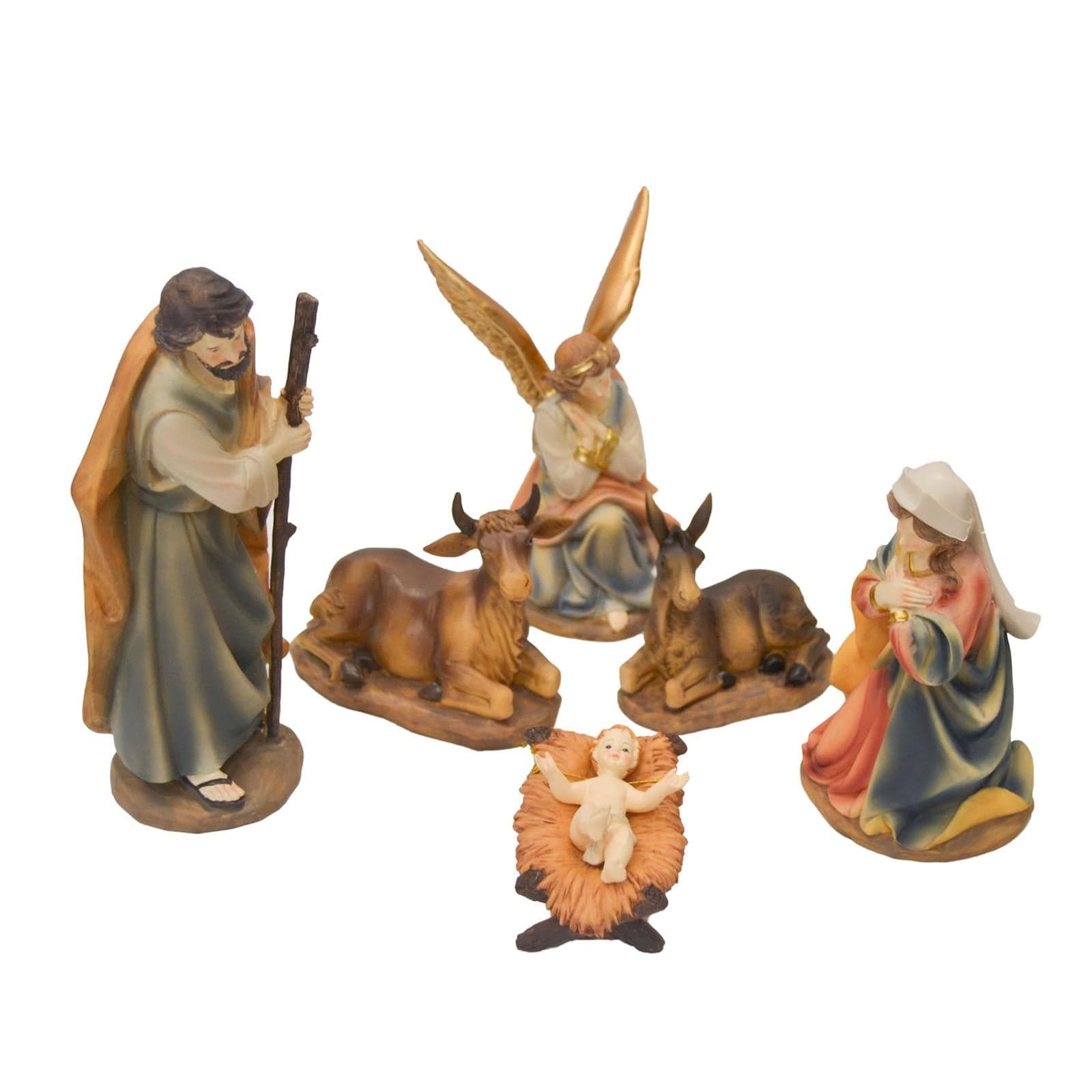 Natività completa con re magi su cammelli in poliresina 11 soggetti - 2