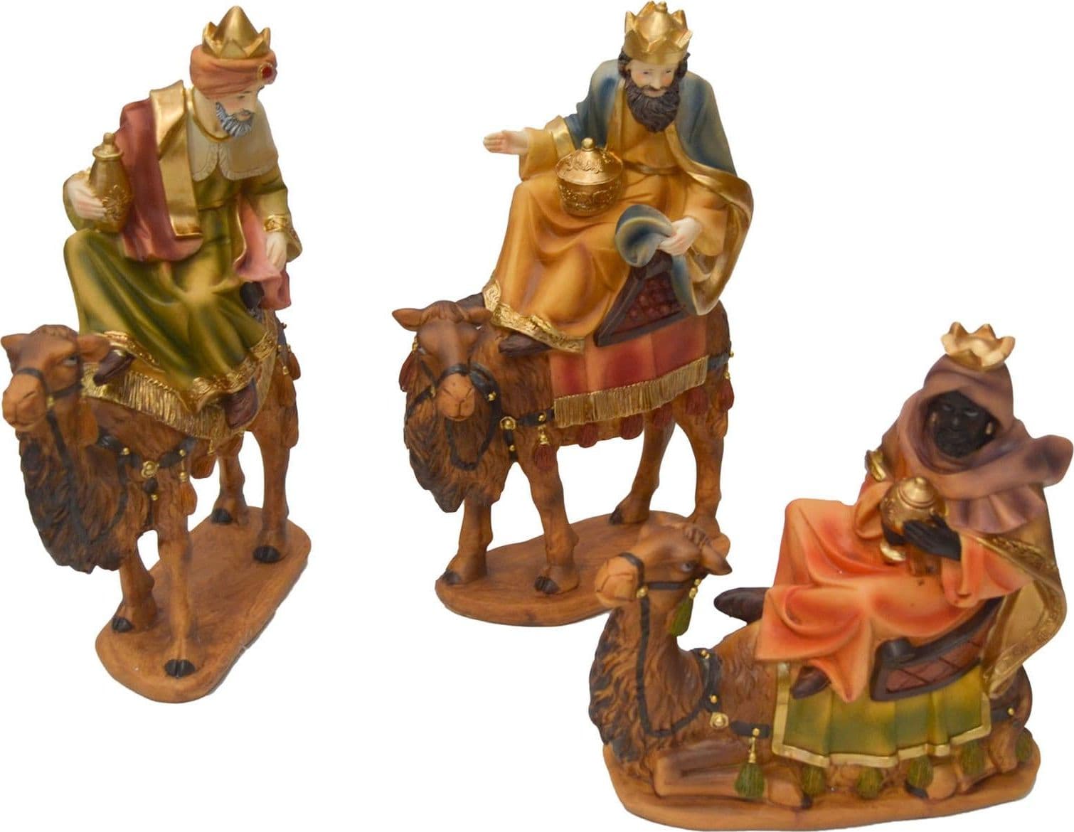 Natività completa con re magi su cammelli in poliresina 11 soggetti - 3