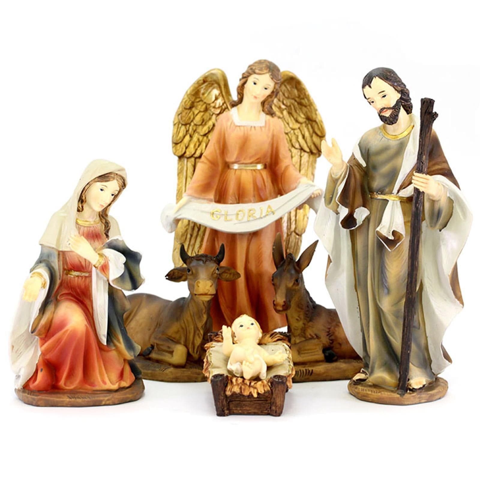 Natività completa con re magi presepe in poliresina 11 soggetti - 2
