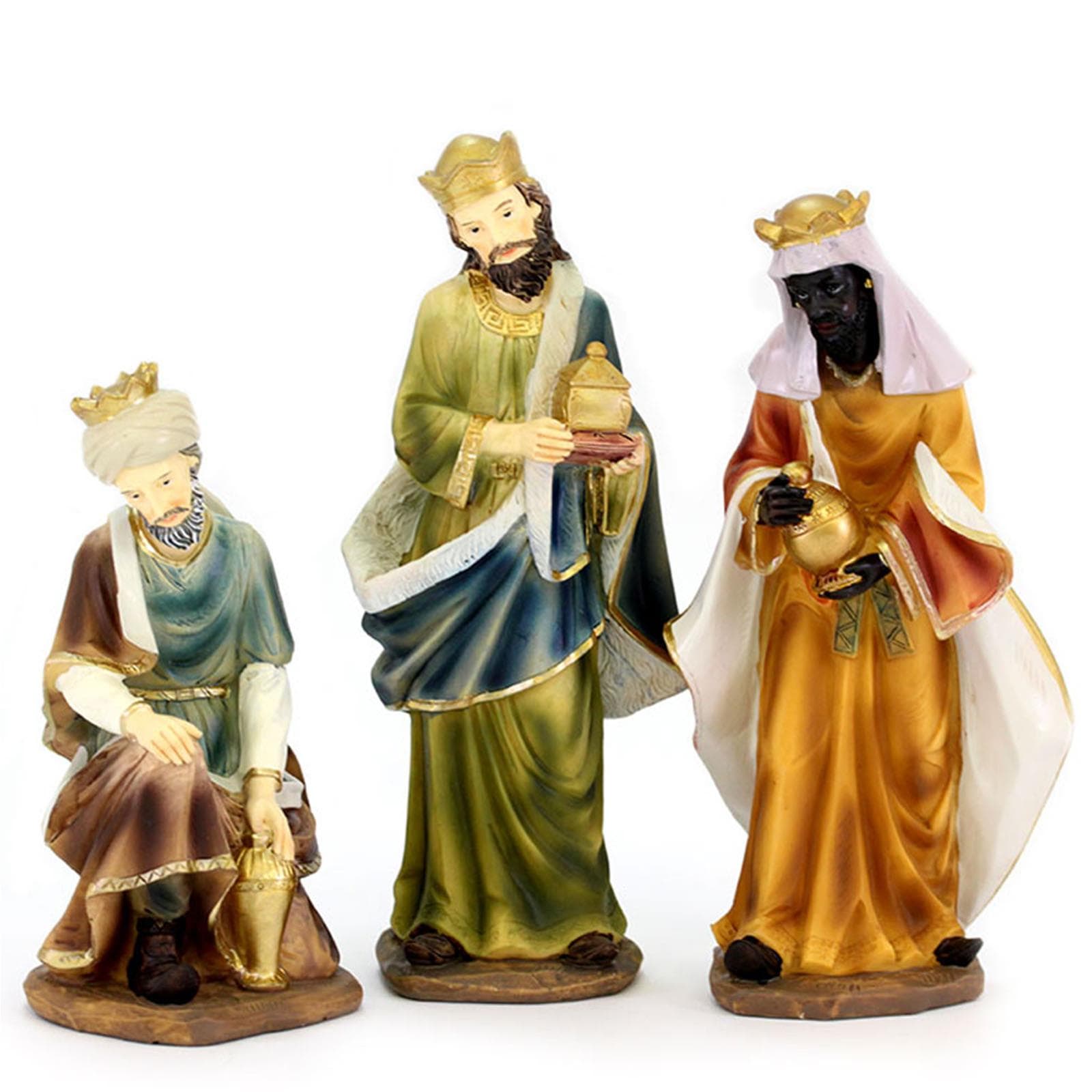 Natività completa con re magi presepe in poliresina 11 soggetti - 4