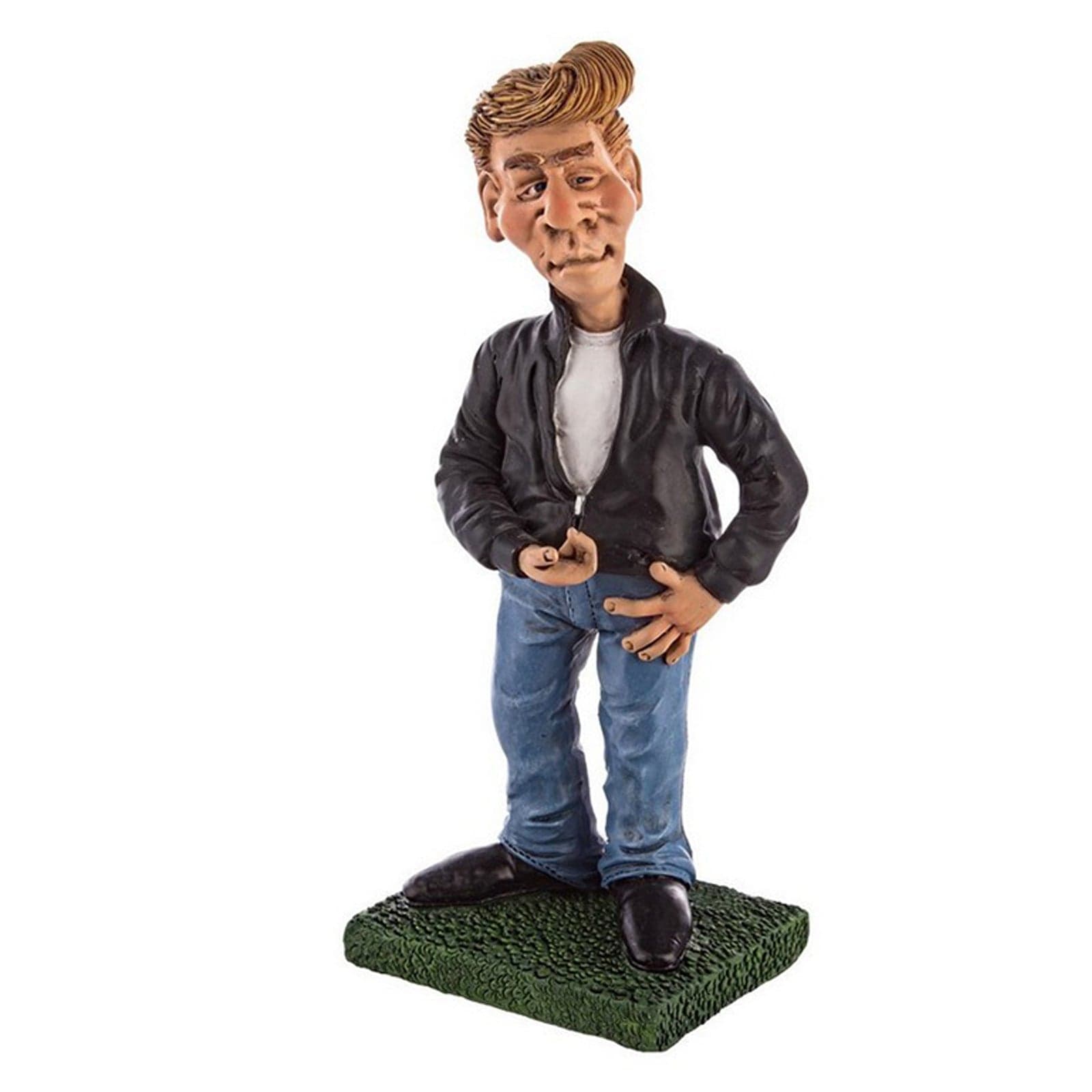 Statuetta in poliresina caricatura presepe Napoletano idea regalo h 18,5 cm - 2