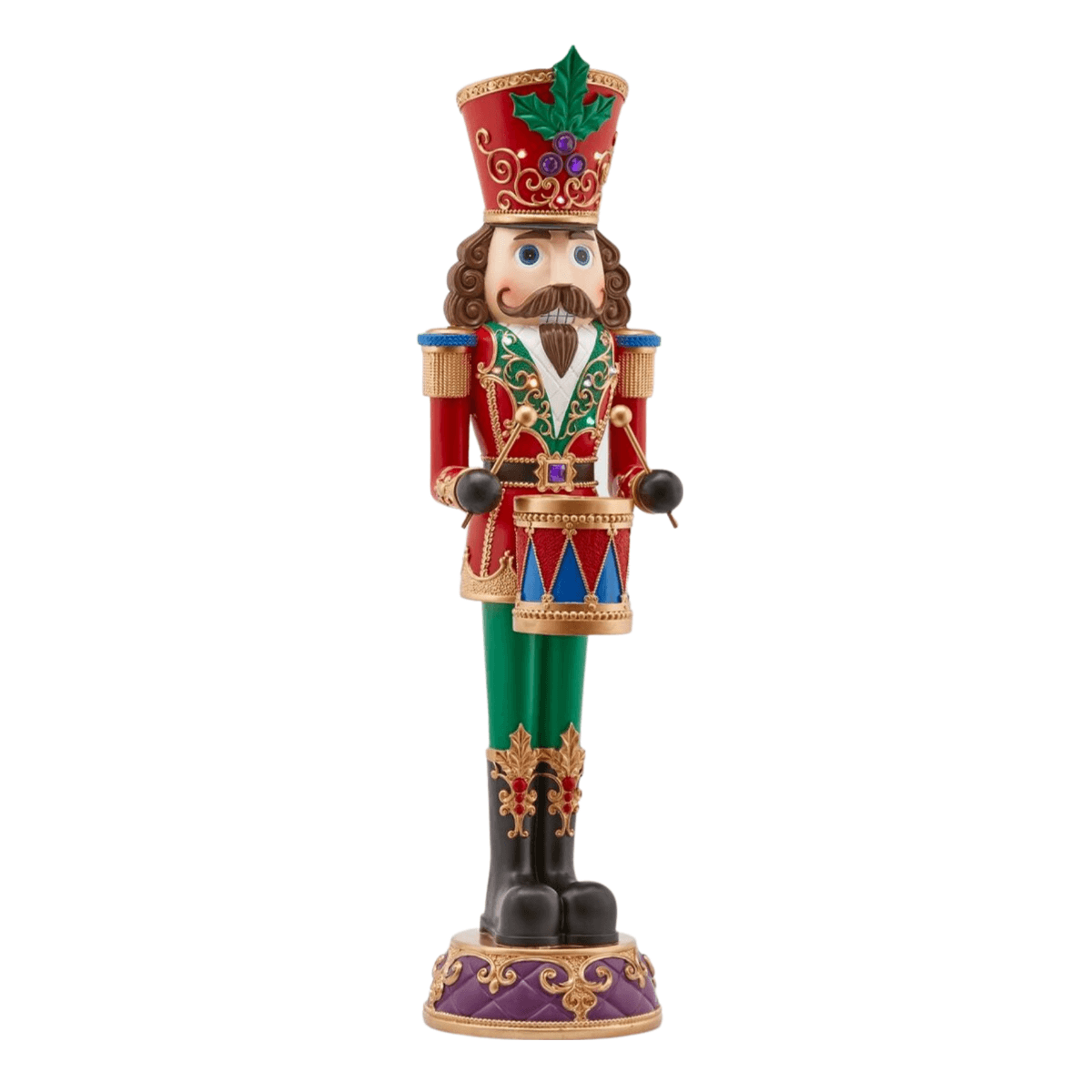 Soldatino schiaccianoci natalizio Multicolor a LED, h 90 cm - 3