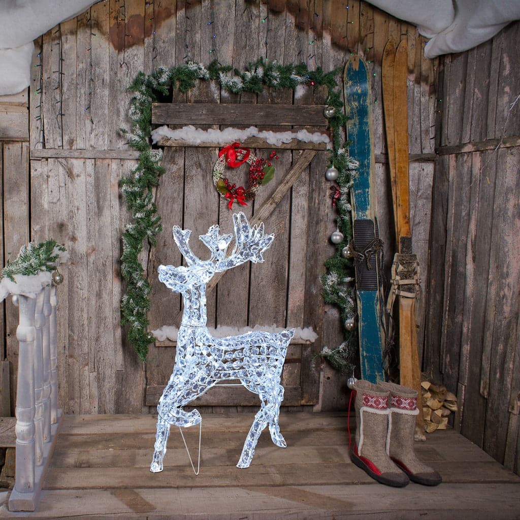 Renna natale luminosa cristalli 200 led da esterno galoppante Decorazione natalizia h 85 cm - 2