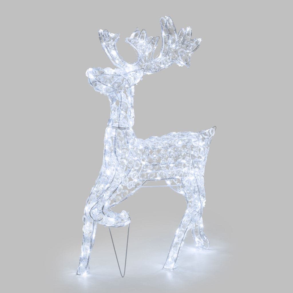 Renna natale luminosa cristalli 200 led da esterno galoppante Decorazione natalizia h 85 cm - 3