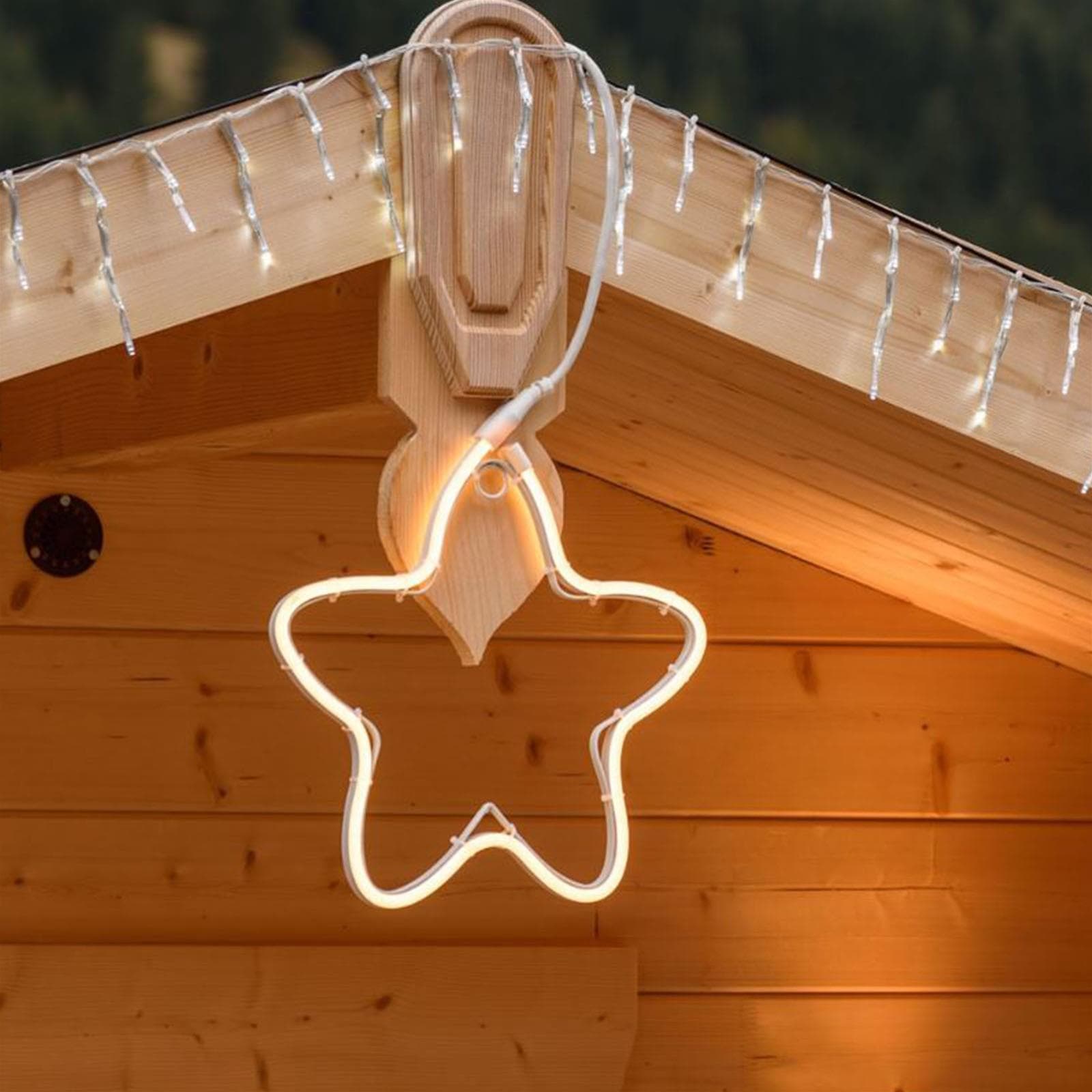 Stella luminosa led tipo neon a luce fissa luce calda per interno ed esterno - 2