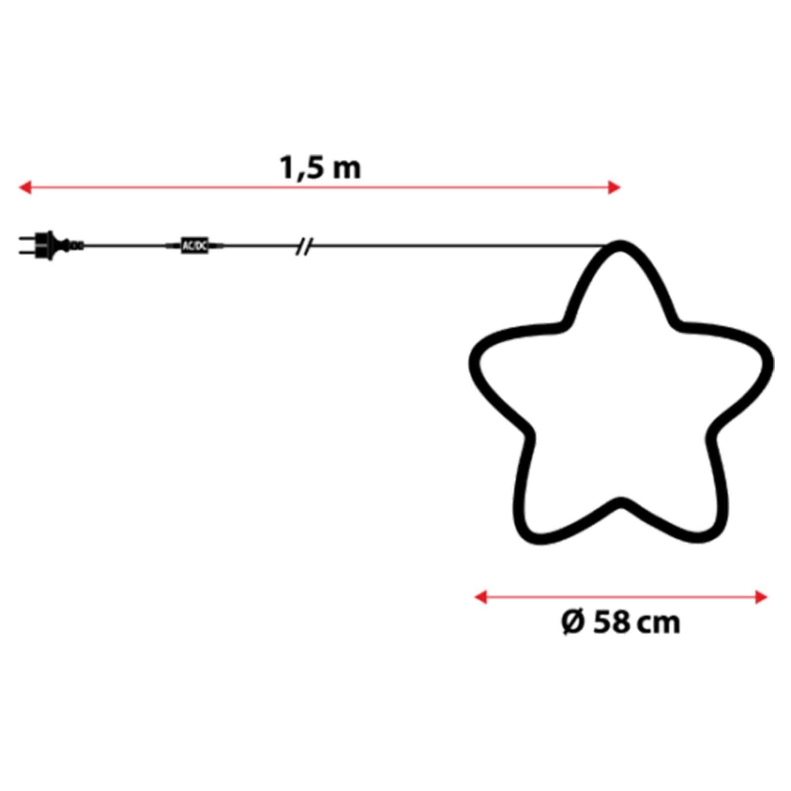 Stella luminosa led tipo neon a luce fissa luce calda per interno ed esterno - 8