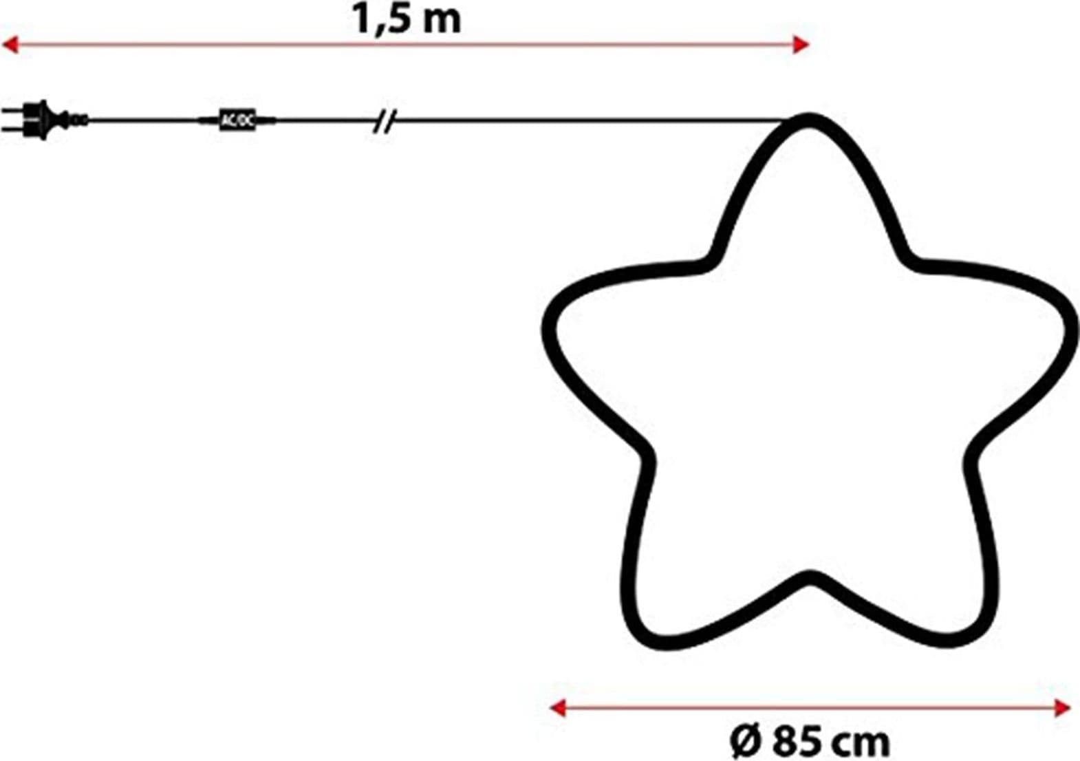 Stella luminosa led tipo neon a luce fissa luce calda per interno ed esterno - 9