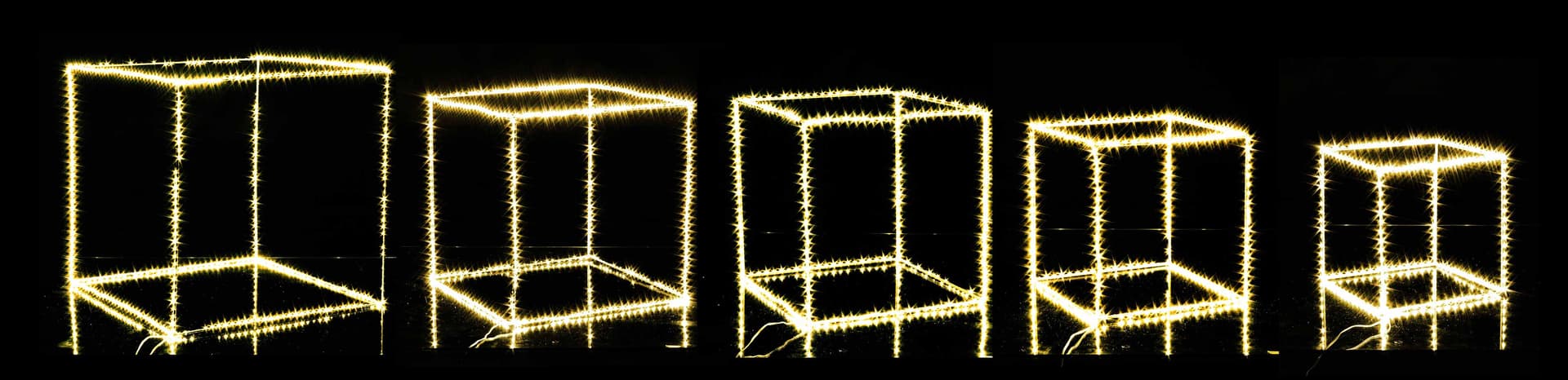Set di 5 cubi decorazione natalizia uso interno luce per natale con microled - 2