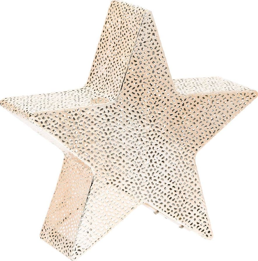 Stella a 5 punte color champagne con led bianco caldo decorazione natalizia - 5