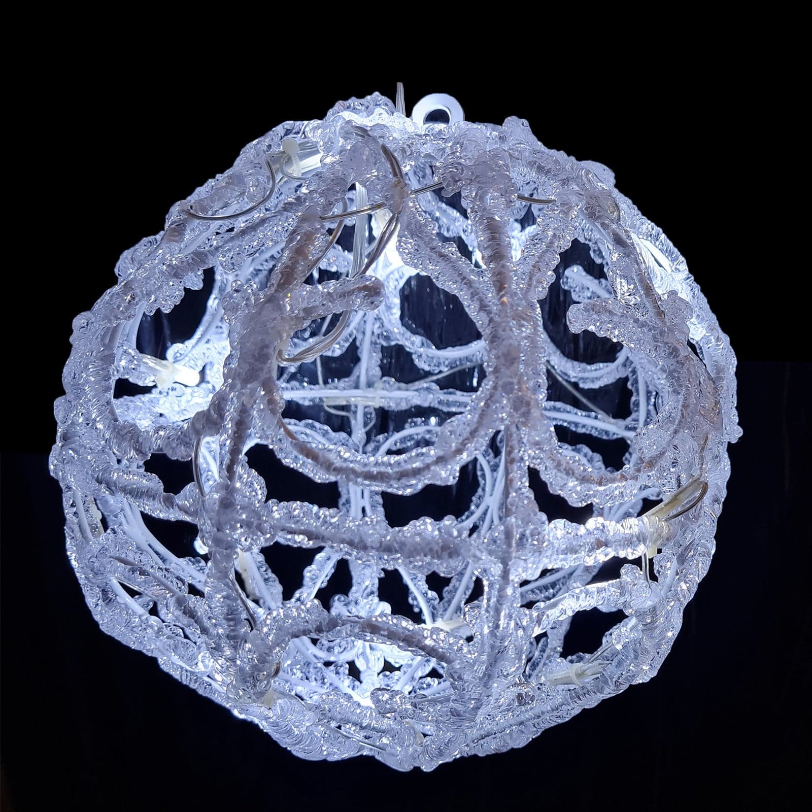 Semisfera luminosa struttura in metallo e micro led decorazione natalizia h 30 cm - 3