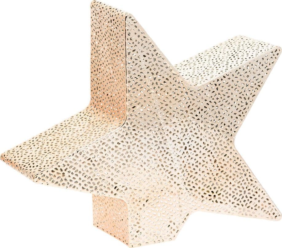 Stella inclinata color champagne con led bianco caldo decorazione natalizia h 33 cm - 3