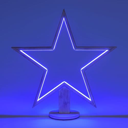 Decorazione luminosa stella natale 55 cm con base strip led multicolor per addobbi natalizi - 6