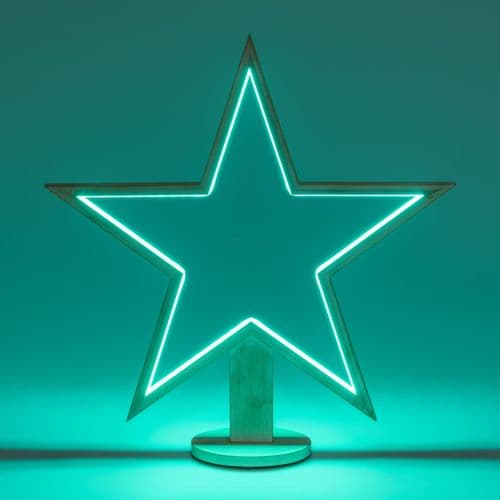 Decorazione luminosa stella natale 55 cm con base strip led multicolor per addobbi natalizi - 8