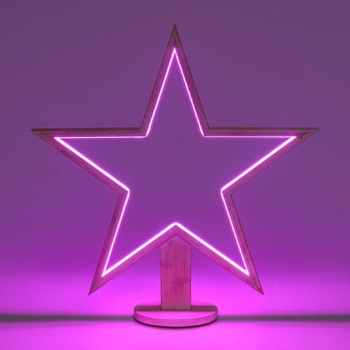 Decorazione luminosa stella natale 55 cm con base strip led multicolor per addobbi natalizi - 9