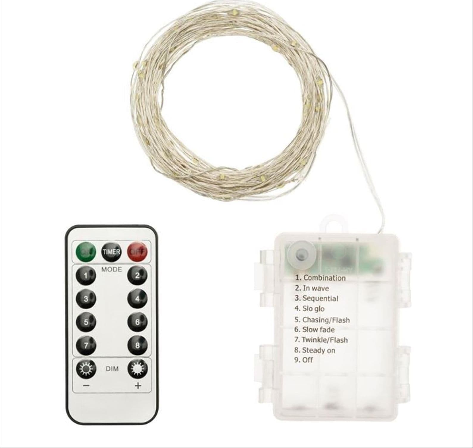 Luci di natale catena con Micro Led e filo in metallo a batteria per esterno - 2