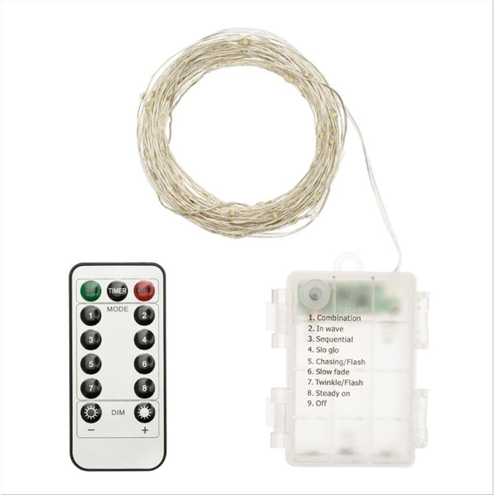 Luci di natale catena con Micro Led e filo in metallo a batteria per esterno - 2