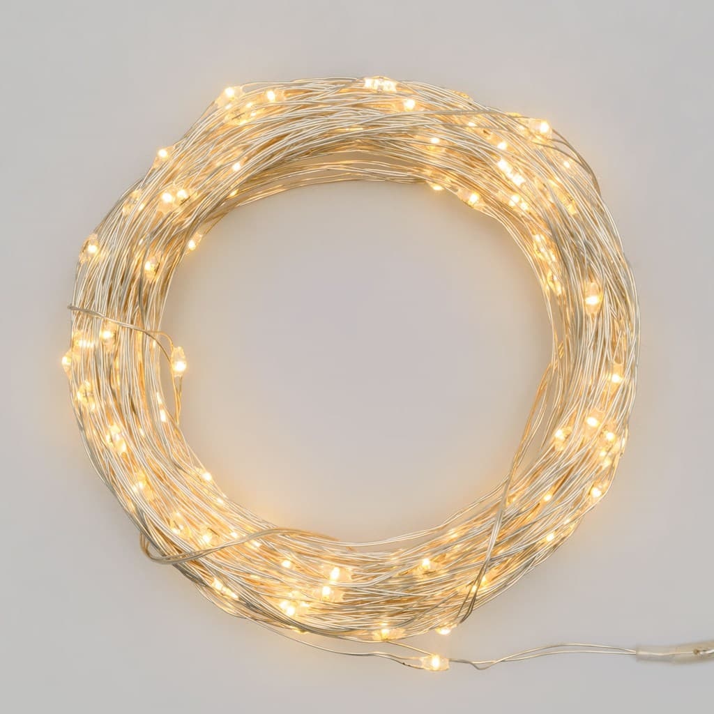Luci di natale catena con Micro Led e filo in metallo a batteria per esterno - 12