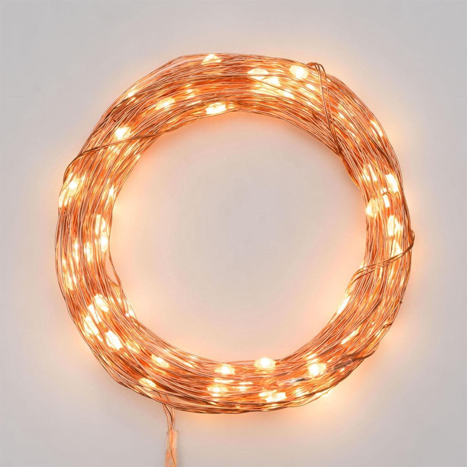 Luci di natale catena con Micro Led e filo in metallo a batteria per esterno - 8